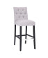 Фото #12 товара 29" Upholstered Linen Fabric Tufted Bar Stool Chair