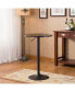 Belham Black Round Top Adjustable Height with Black Leg And Base Metal Bar Table