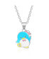 Hello Kitty sanrio Silver Plated and Clear Crystal Tuxedo Sam Pendant - 18'' Chain, Officially Licensed Authentic