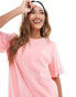 adidas Performance Essentials 3-Stripes boyfriend t-shirt dress in pink