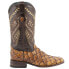 Фото #1 товара Ferrini Bronco Pirarucu Square Toe Cowboy Mens Brown Casual Boots 43393-61