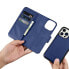 2w1 etui skórzany pokrowiec z klapką iPhone 14 Pro Anti-RFID Wallet Case niebieski