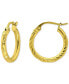 Фото #1 товара Textured Small Hoop Earrings in 18k Gold-Plated Sterling Silver, 15mm, Created for Macy's