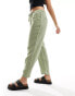 Фото #4 товара Mango linen tie waist trousers in light green