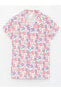LCW baby Polo Yaka Kısa Kollu Çiçekli Kız Bebek Pijama Takım