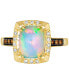 ფოტო #2 პროდუქტის Neopolitan Opal (1-5/8 ct. t.w.) & Diamond (1/5 ct. t.w.) Halo Ring in 14k Gold