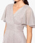 Women's Metallic Flutter-Sleeve Gown