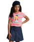 ფოტო #4 პროდუქტის Big Girls Striped Polo Bear Cotton Jersey T-shirt