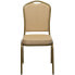 Фото #3 товара Hercules Series Crown Back Stacking Banquet Chair In Beige Patterned Fabric - Gold Frame