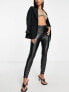 Vila leather look leggings in black