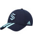 Men's Navy Seattle Kraken Locker Room Three Stripe Adjustable Hat
