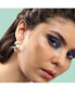 ფოტო #4 პროდუქტის Women's Gold Flora Stud Earrings