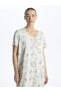 Фото #1 товара Ночная рубашка LCW DREAM Bicycle Collar Patterned Short-Sleeve Gown