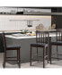Фото #2 товара Set of 2 Bar Stools Counter Height Chairs w/ PU Leather Seat