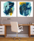Intuitive Motion I II Frameless Free Floating Tempered Art Glass Abstract Wall Art, 38" x 38" x 0.2"