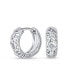 ფოტო #1 პროდუქტის Romantic Open Heart Cut Out Filigree Endless Huggie Small Hoop Earrings For Women Teens Girlfriend Hinged .925 Sterling Silver