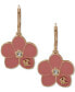 ფოტო #1 პროდუქტის Gold-Tone Pavé Pink Flower Drop Earrings