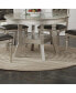 Фото #1 товара Round Dining Table Silver / Grey Finish Rubber wood Frame Center Glass Top Dinette Table