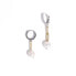 ფოტო #1 პროდუქტის 18k Gold Plated Paper Clip Chain and Silver Plated Huggies with Freshwater Pearls - Sake Earrings For Women