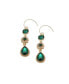 ფოტო #1 პროდუქტის Women's Green Embellished Teardrop Earrings