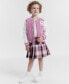 Little Girls Bomber Jacket & Plaid Dress Set Розовый, 5 - фото #1