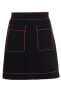 Sandro Elanna Knit Topstitching Mini Skirt Black 2 US M