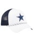 Фото #2 товара Men's White/Navy Dallas Cowboys Court Sport Foam Front A-Frame 9FORTY Adjustable Trucker Hat