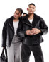 Фото #2 товара COLLUSION Unisex ultimate oversized aviator jacket in black