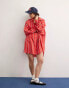 Фото #2 товара ASOS DESIGN oversized shirt dress with dropped pockets in red stripe