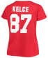 ფოტო #2 პროდუქტის Women's Plus Size Travis Kelce Red Kansas City Chiefs Name Number V-Neck T-shirt