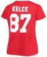 Women's Plus Size Travis Kelce Red Kansas City Chiefs Name Number V-Neck T-shirt