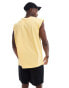 Brave Soul raw edge vest in pineapple yellow