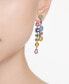 ფოტო #5 პროდუქტის Silver-Tone Crystal Mixed Cut Front & Back Asymmetrical Drop Earrings
