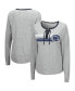 ფოტო #1 პროდუქტის Women's Heathered Gray Penn State Nittany Lions Sundial Tri-Blend Long Sleeve Lace-Up T-shirt