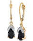 ფოტო #1 პროდუქტის Onyx & Diamond Accent Leverback Drop Earrings in 14k Gold
