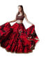 Фото #1 товара Women's Red and Black Tie Dye Chaniya Choli with Gaji Silk Dupatta