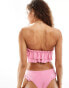 Фото #3 товара Monki co-ord ruffle frills bandeau bikini top in pink