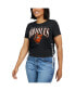 ფოტო #3 პროდუქტის Women's Black Baltimore Orioles Side Lace-Up Cropped T-shirt