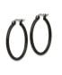 Stainless Steel Polished Black plated Hoop Earrings