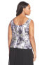 Alex Evenings 147711 Women's Print Chiffon Tank Top Color Black/Gray Sz 3X - фото #2