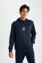 Fit Standart Fit Kapüşonlu Baskılı Skuba Dalgıç Kumaş Sporcu Sweatshirt Y6243az22wn