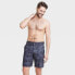 Фото #2 товара Men's 9" Leaf Printed Hybrid Swim Shorts - Goodfellow & Co Dark Gray 36