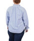 ფოტო #2 პროდუქტის Plus Size Long Sleeve Button Front Blouse