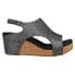 Фото #1 товара Corkys Carley Metallic Wedge Womens Grey Casual Sandals 30-5316-CHAR