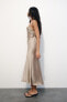 Фото #8 товара Платье из сатина с драпированной деталью ZARA