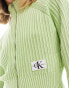 Фото #4 товара Calvin Klein Jeans monogram logo sweater cardigan in mint