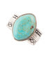 Hammered Genuine Turquoise and Sterling Silver Abstract Ring