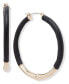 ფოტო #1 პროდუქტის Medium Leather Hoop Earrings, 2"