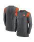 Фото #1 товара Men's Charcoal Cleveland Browns Sideline Tonal Logo Performance Player Long Sleeve T-shirt