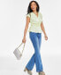 Фото #1 товара Women's High Rise Pull-On Flare Jeans, Created for Macy's